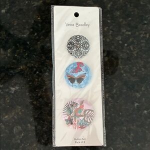 Vera Bradley Floral and Butterfly Button Set